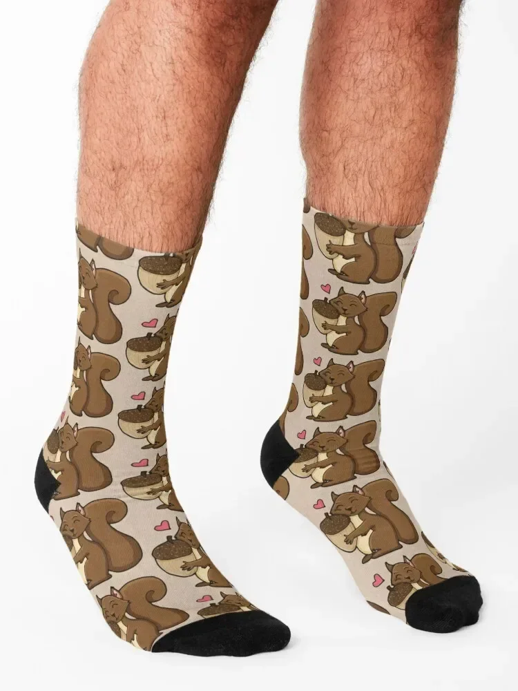 Squirrel Loves Nuts Socks happy crazy Socks For Men Women's