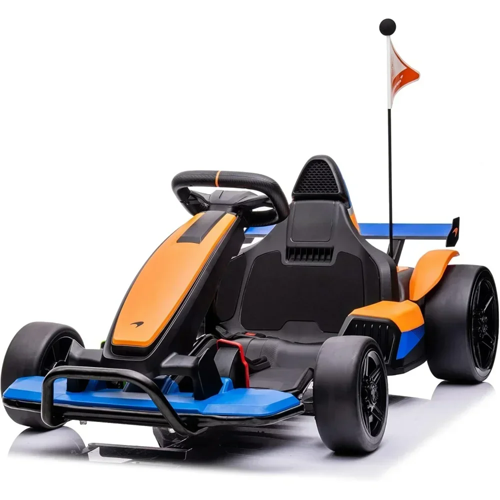 7.5 MPH Drift Kart with 400W Motor Outdoor Driftable Kids Race Pedal Go Karting Car w/Damping System 2 Speeds Drift/Sport Mode