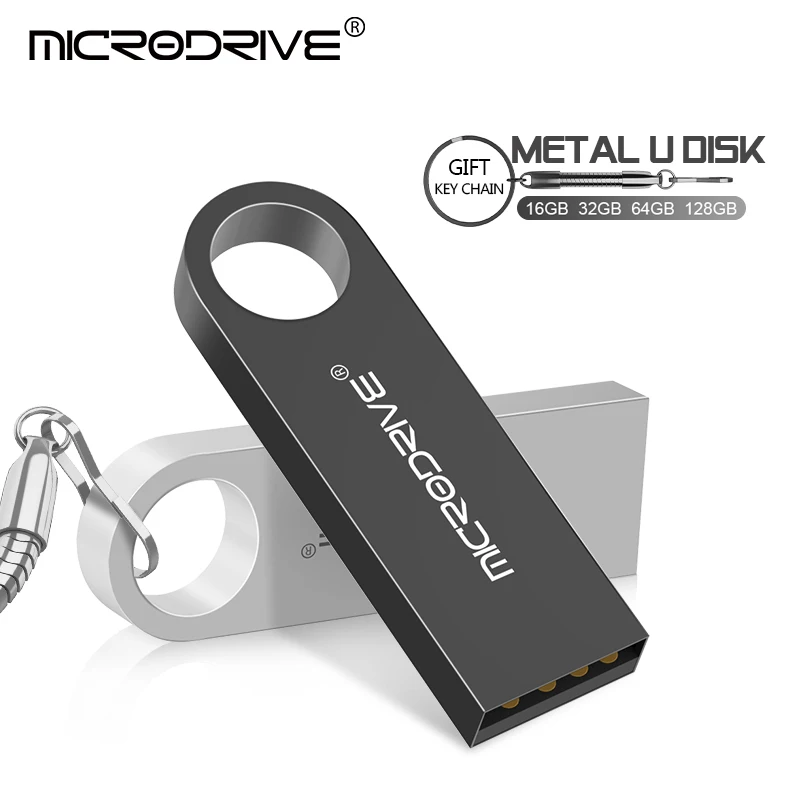 محركات أقراص فلاش USB معدنية صغيرة بسعة حقيقية 128 جيجابايت/64 جيجابايت/32 جيجابايت/16 جيجابايت/8 جيجابايت/4 جيجابايت محرك أقراص محمول للأعمال مع عصا ذاكرة سلسلة مفاتيح #4