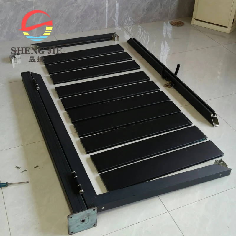 custom.Garden Outdoor Privacy Driveway Flat Gate Aluminum Fence Single Double Sliding Door with Wpc Fence Panel