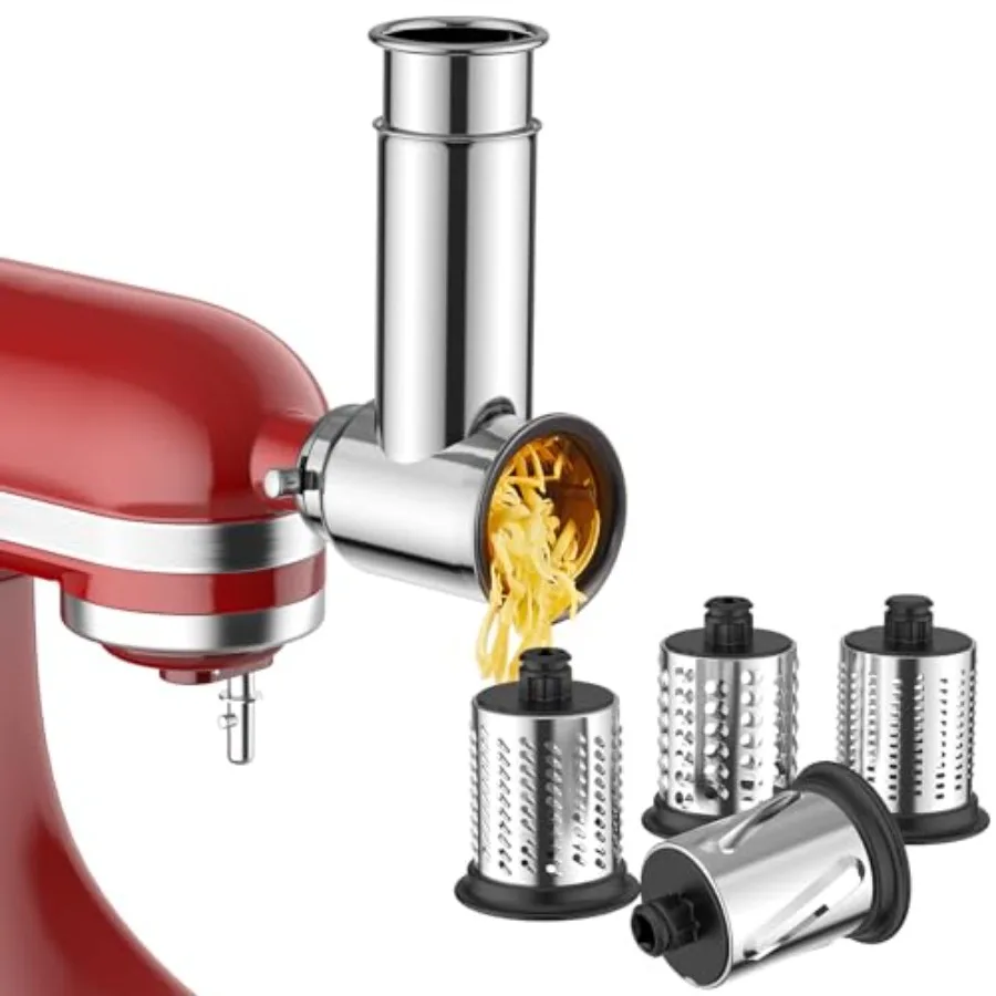 Stainless Steel Slicer Shredder Attachment for  Stand Mixer Cheese Grater Attachment for  Salad Maker Grinding Powder Dishwashe