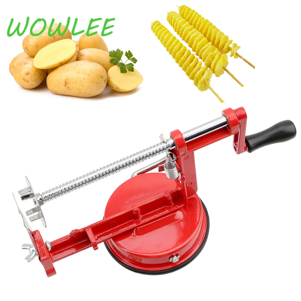 

Manual Spiral French Fry Cutter Cooking Tools Vegetable Spiralizer Twisted Potato Apple Slicer Stainless Steel Kitchen Gadgets