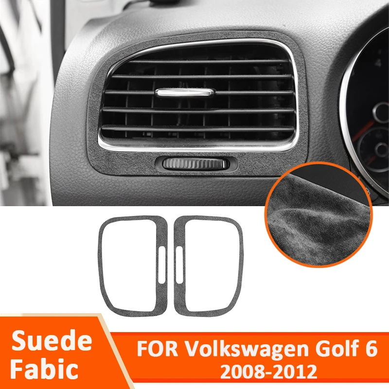 

For Volkswagen Golf 6 2008-2012 Soft Suede Fabic Car Dashboard Left Right Air Outlet Vent Frame Decoration Sticker Interior Part