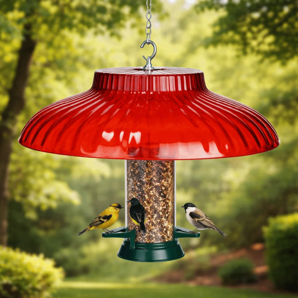 Moisture-proof Bird Feeder Protective Protector Waterproof Plastic Protective Dome with Hook Hanging Bird Feeder Rain Cover