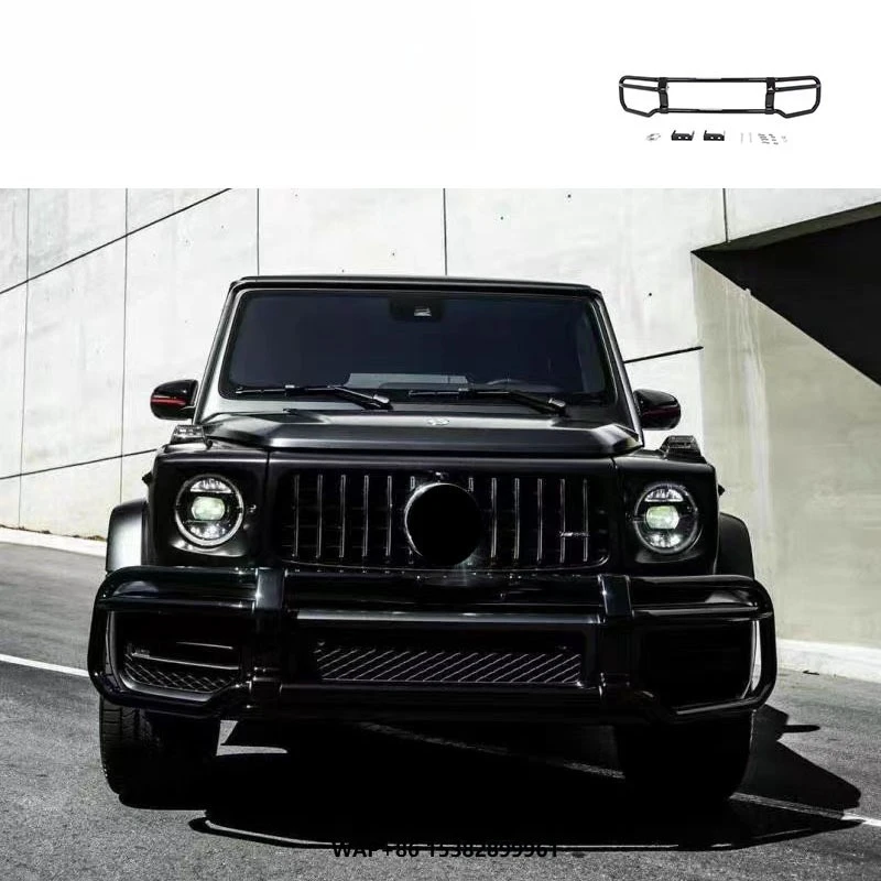 

G-Class W463a G63 Black and Silver Color Front Bumper Cover W464 2018-2022 Year Stainless Steel Material Bumper Guard