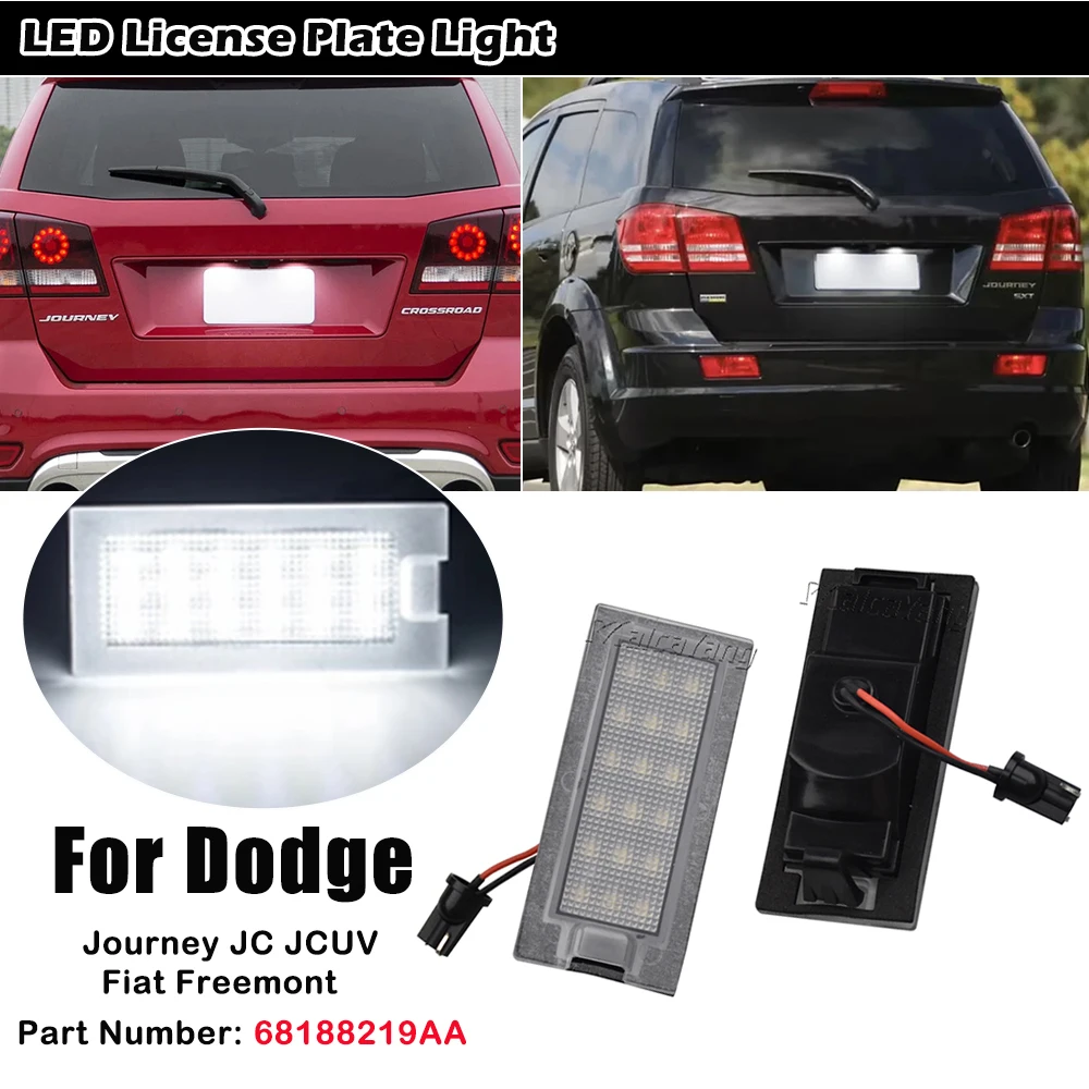 2pcs Led License number Plate Lamp For Fiat Freemont 2011-2015 Dodge Journey JC JCUV 2008-2020