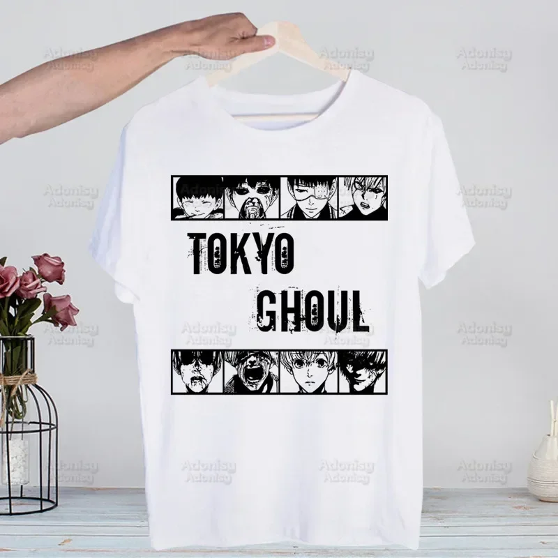 Tokyo Ghoul Harajuku Man T Shirts Tops Design Kaneki Ken Japanese Anime Tees Shirt Short-Sleeved Aesthetic Anime T Shirt