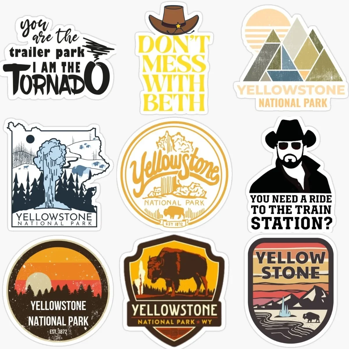 

Yellowstone National Park Emblem Creative PVC Stickers for Decorate Truck Car Bumper Van Bicycle Wall Off-road Decal Accessories