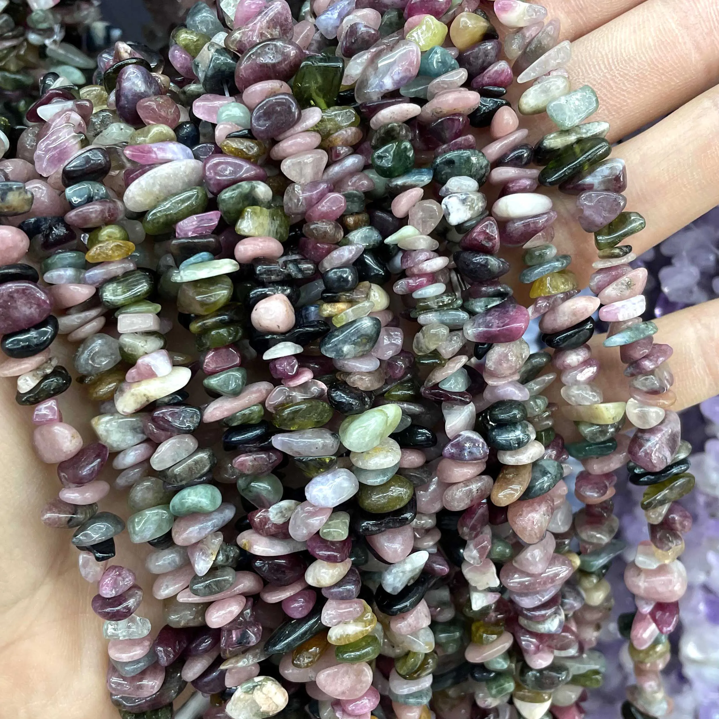 5-8MM Natural Irregular Freeform Amethysts Agates Amazonite Quartz Chip Gravel Spacer Beads For Jewelry Making Diy Bracelet