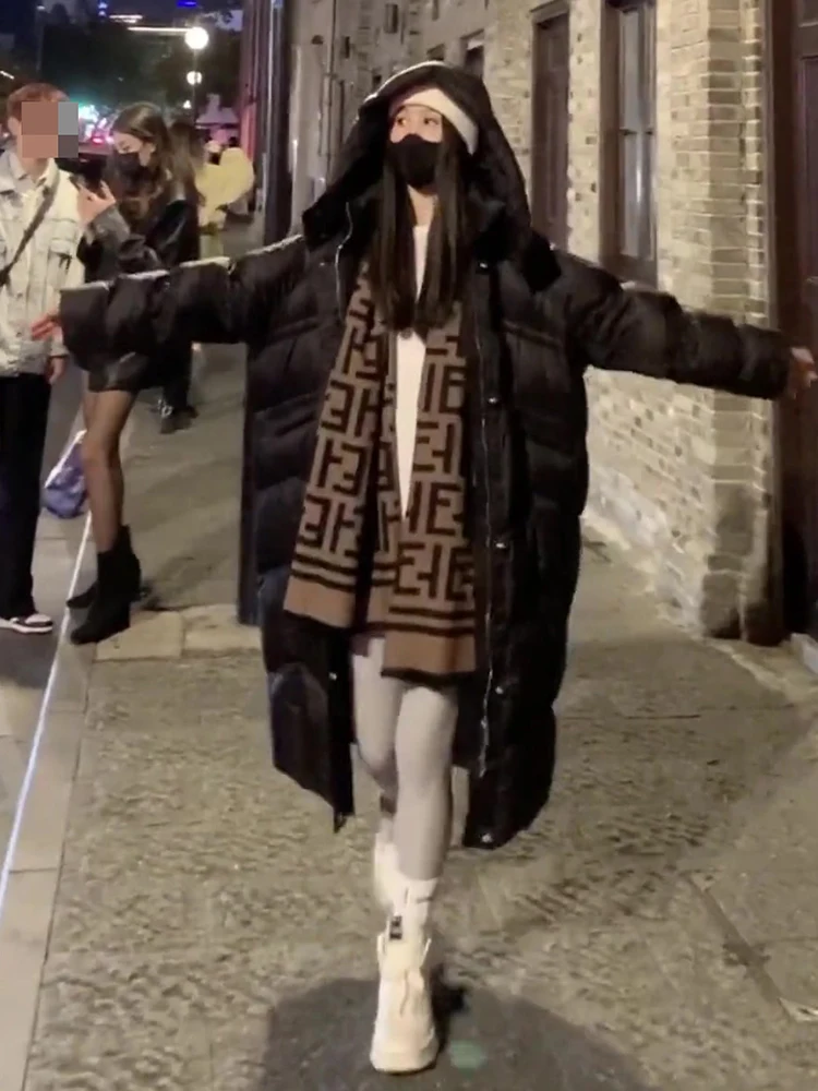 

Женская удлиненная куртка Ele Bla с капюшоном на молнии, модная, для повседневной носки, в корейском стиле