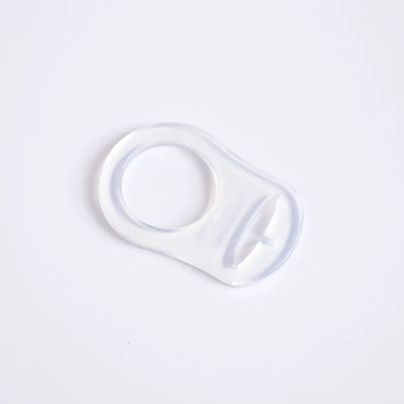 12Pcs/lot Clear Silicone Baby Soother Pacifier Holder Adapter O Ring Ring with Clear Colors for Baby Feeding