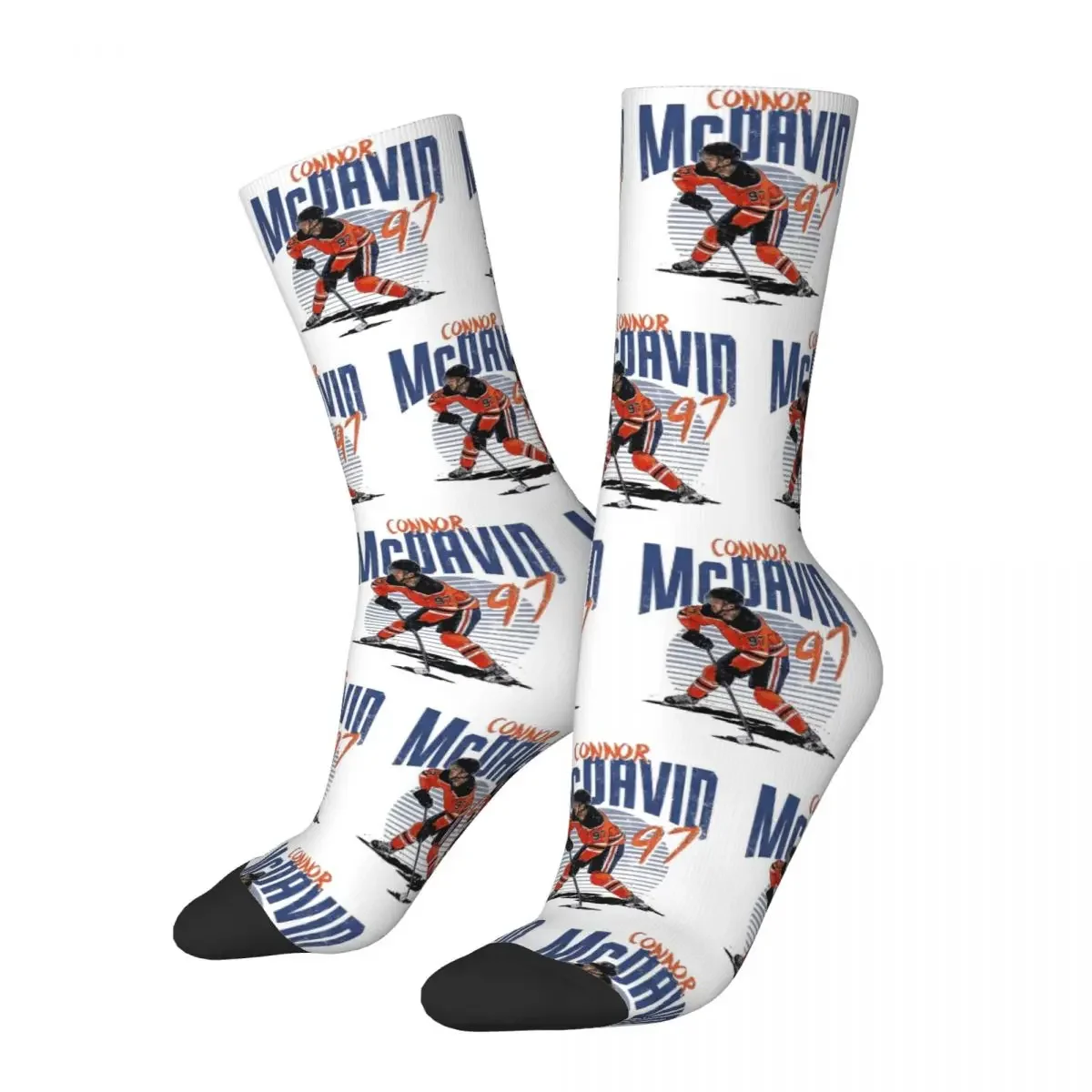 Connor McDavid 97 For Edmonton Oilers Fans Socks Harajuku Super Soft Stockings All Season Long Socks Accessories for Man Woman