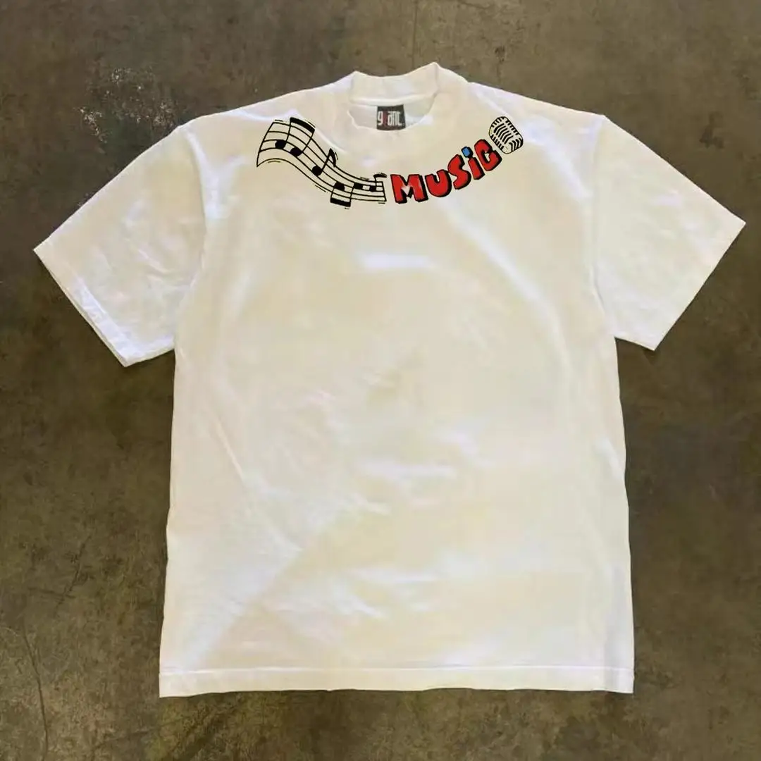 

Мужская футболка оверсайз из чистого хлопка в американском стиле, уличная одежда, без этикетки, летняя, свободный крой, стандартная длина