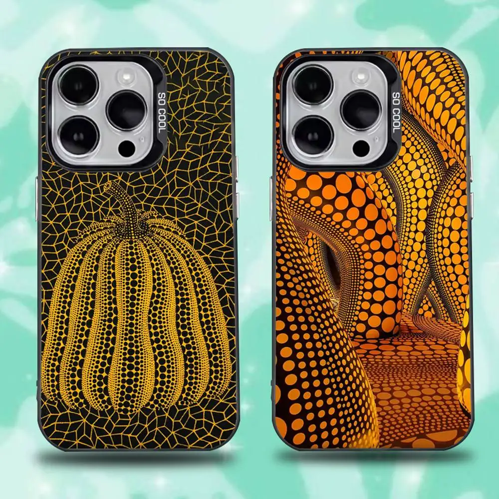 

Pumpkin Yayoi Kusama For iPhone 17,16,15,14,13,12,11,Pro,Max,Plus,E,Air,Mini Anti Fall Black Matte Hard Bumper Phone Case