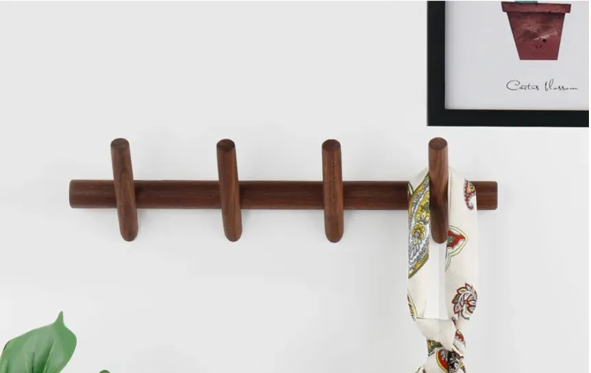 Creative solid wood coat hook behind the door fitting room hanging clothes hook in dormitory  Hanging Clothes Rack Behind Bedroo