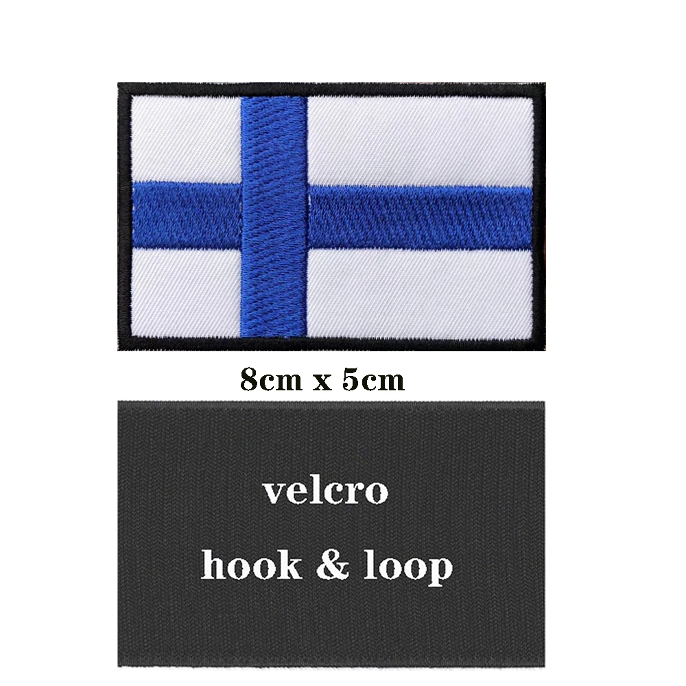 1PC fińska flaga finlandia łatki Armband haftowane Patch Hook & Loop lub haftowane naprasowanki odznaka wojskowy pasek