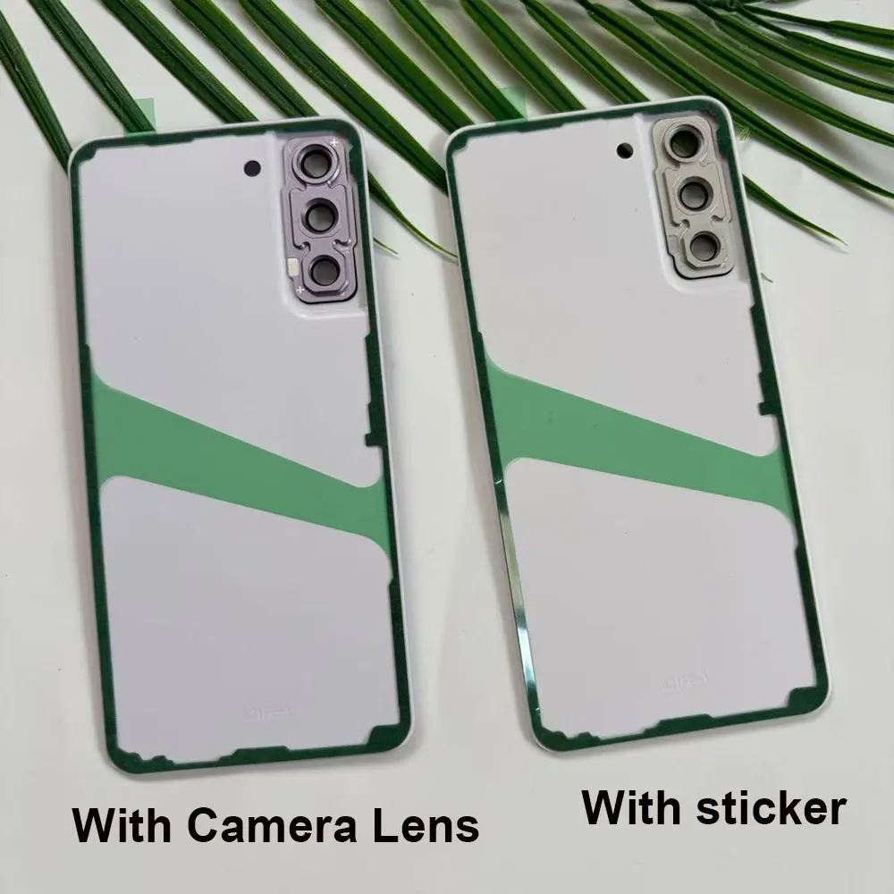 For Samsung S21 FE Back Battery Cover Rear Door Housing Cover Glass Replacement for Galaxy S21fe G990B With Camera Lens Sticker