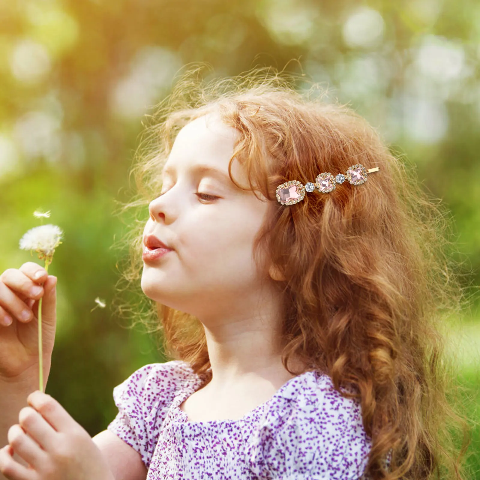 

5Pcs Rhinestone Hair Clips Metal Bobby Pins Decorative Hair Barrette Clips for Women Daily Use Fashion Accessories