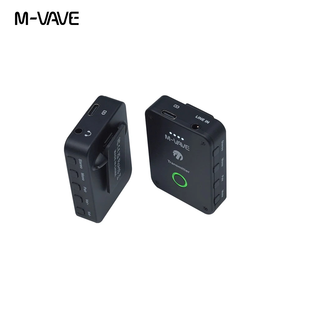 M-VAVE WP-9 Wireless System2.4GHz Earphone Monitoring System Rechargeable Transmitter Receiver Stereo Mono and Mute Function