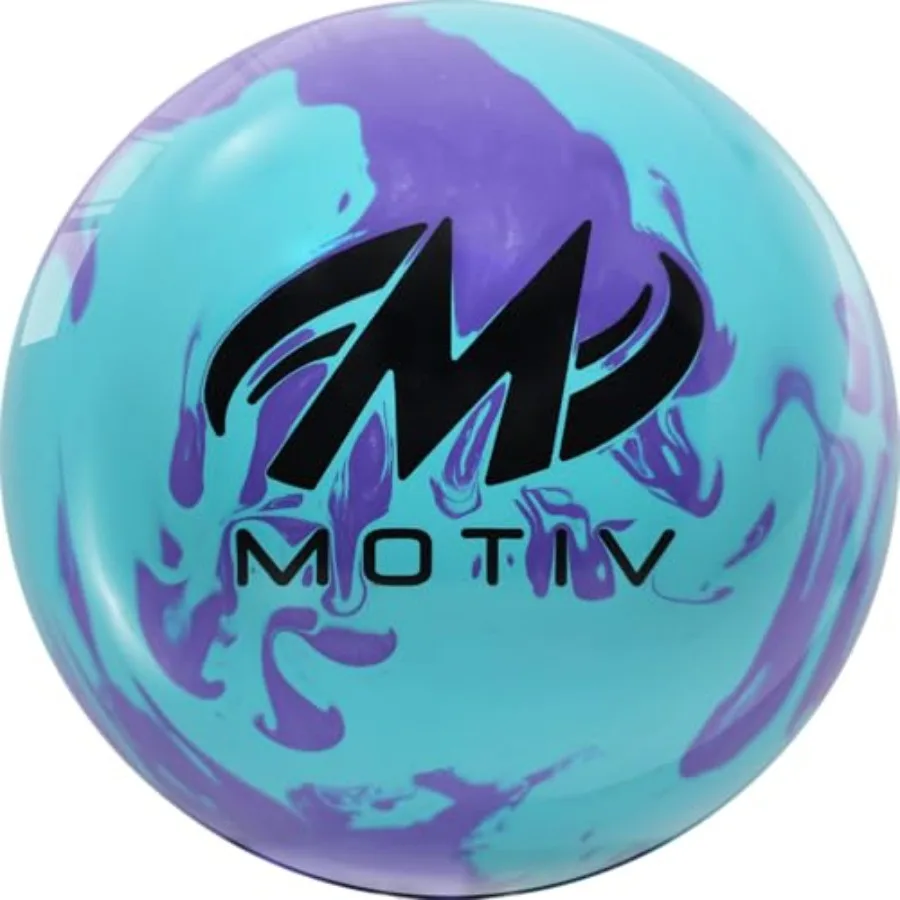 MOTIV Max Thrill Palla da bowling ibrida Ideale per i ciotteri avanzati Ricerca eccezionale Azione con gancio e perno Blu cielo Solido con Pur