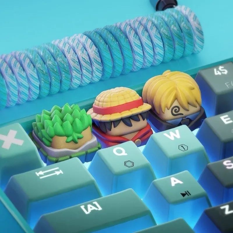 

One Piece Sanji Luffy Zoro Three-dimensional Keyboard Cap Creative Personality Anime Cute Desktop Keyboard Protective Cover Gift