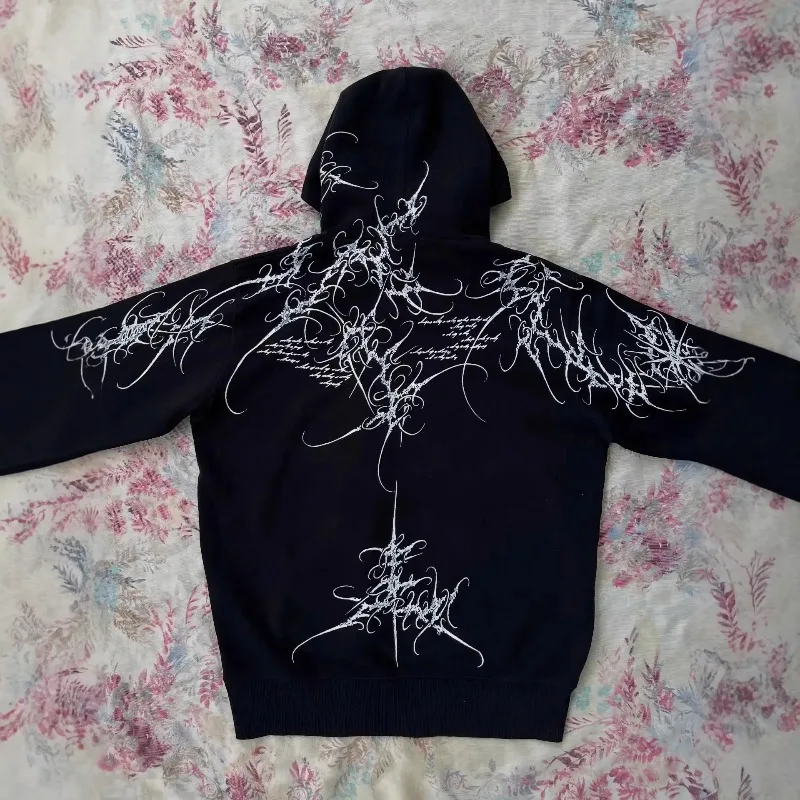 American Harajuku Hoodie Y2k High Street Dark Style Clothing Fashion Retro Hoodie Women Gothic Punk Loose Sweatshirt Streetwear