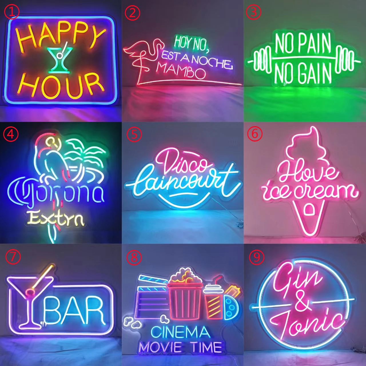 Customized High Quality Acrylic Cheap LED Neon Sign Light For Bar Coffee Shop Event Party Wedding Advertisement Show  Decoration