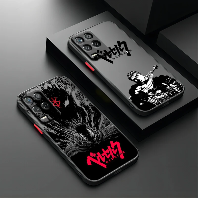 Berserk Anime For Realme Q3T Q3S Q5 GT Neo 3T 2 Narzo 50i 50A 20A 10A X50 X3 Pro Frosted Translucent Phone Case