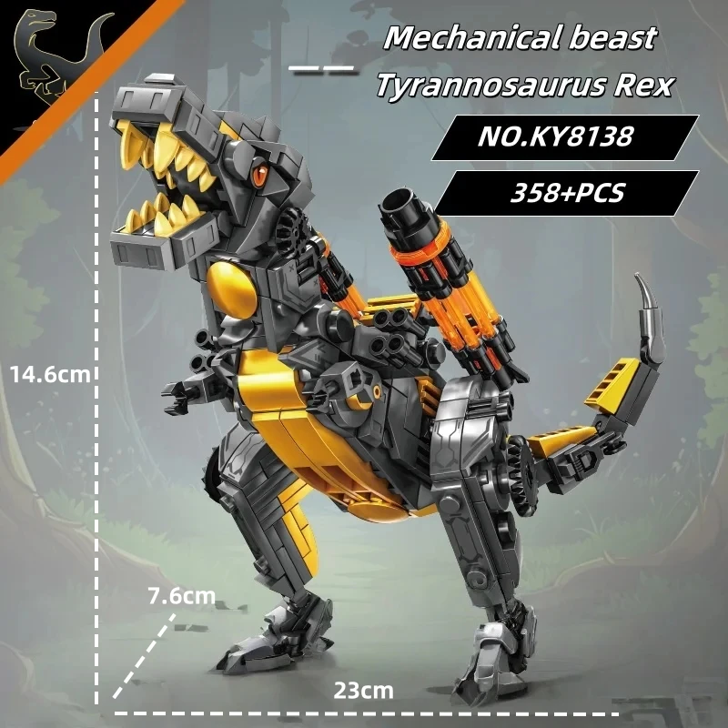 مكعبات بناء ديناصور الحيوانات الميكانيكية الجذعية DIY نموذج اللعب عدة زخرفة الزخرفية عطلة هدايا عيد الميلاد للأطفال البالغين