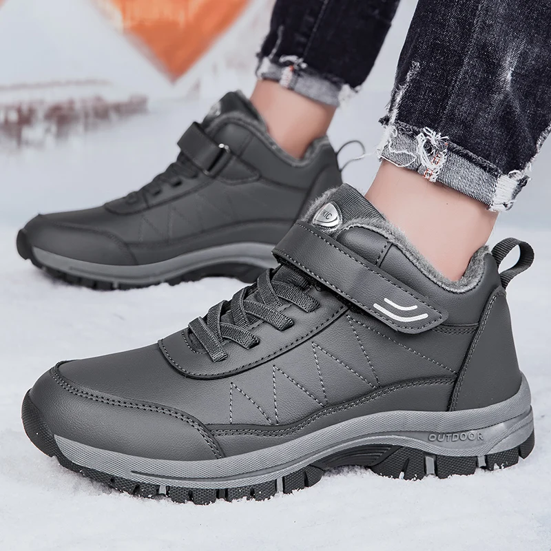 

Fashion Men Winter Boots Luxury Brand Ankle Motorcycle Boots Lace Up High Quality Snow Boots Leather Male High Top Shoes Botas