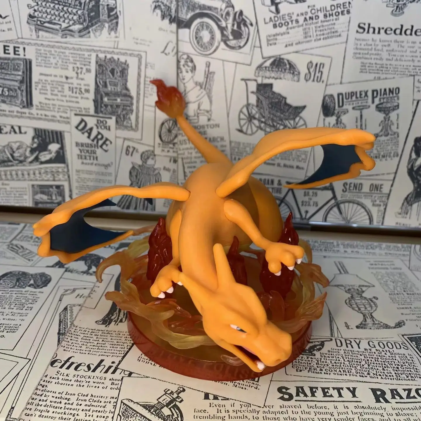 Anime Pokemon Charmander Charizard Dracaufeu Glurak Battle Ver. PVC Action Figure Statue Collectible Model Kids Toys Doll Gifts