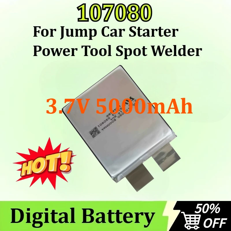 

107080 35C DIY Weld 2S 3S Battery Cell 3.7V 5000mAh 18.5Wh for Jump Car Starter Power Tool Spot Welder Newly upgraded