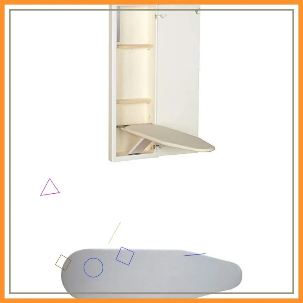 

In-Wall Ironing Board Cabinet with Built-In Board, Replacement Pad and Cover Set