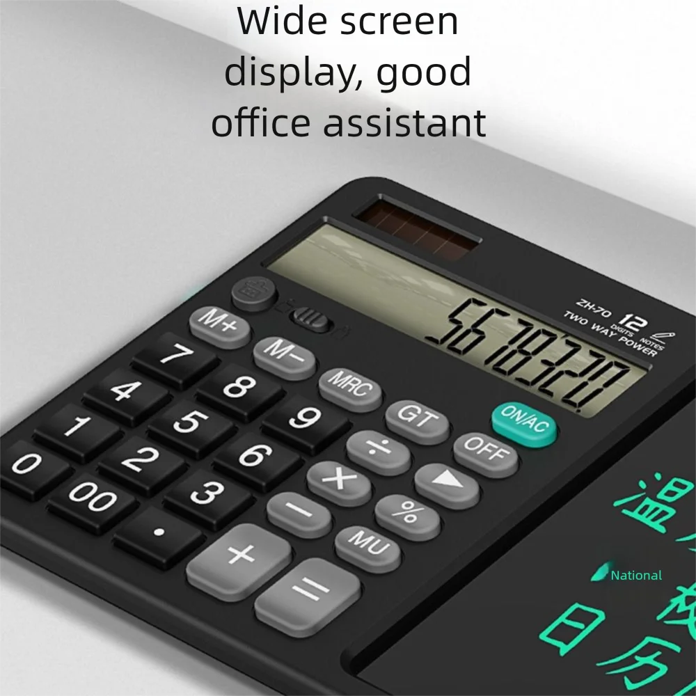 Calculadora científica 2 en 1, pantalla grande, portátil, para oficina, LCD, almohadilla de dibujo borrable, multifuncional