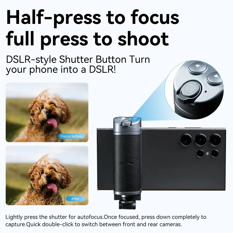 TELESIN Phone Camera Selfie Grip Selfie Device Phone Stand Bluetooth-Compatible Custom Remote Control Adapter Grip Handle Holder - Image 3