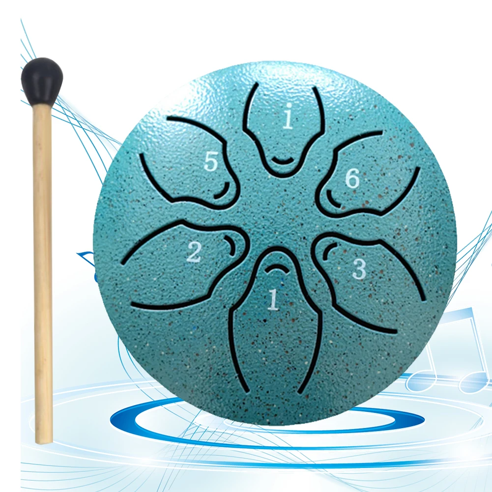 3 Inches 6 Notes Rain Drum for Outside Rain Drum Instrument Mini Handpan Drum for Yoga Meditation Unique Gift