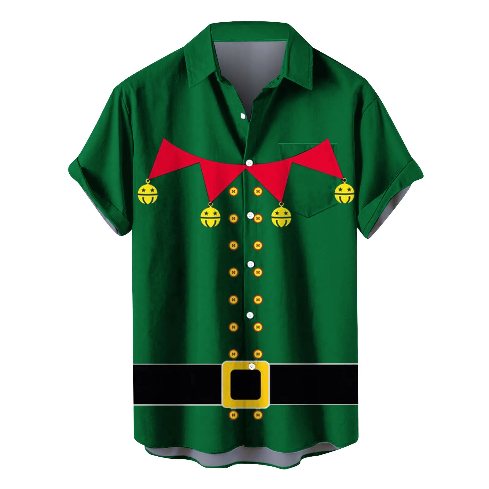 

Классическая модная роскошная новая рождественская мужская однобортная рубашка с 3D принтом, женская блузка с коротким рукавом, летние рубашки с откидным воротником