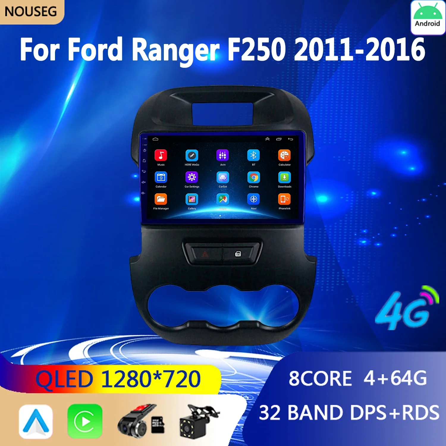 

Car Radio Android Auto Multimedia Player For Ford RANGER F250 2011-2016 GPS Navigation Stereo Receiver 2 Din Head Unit