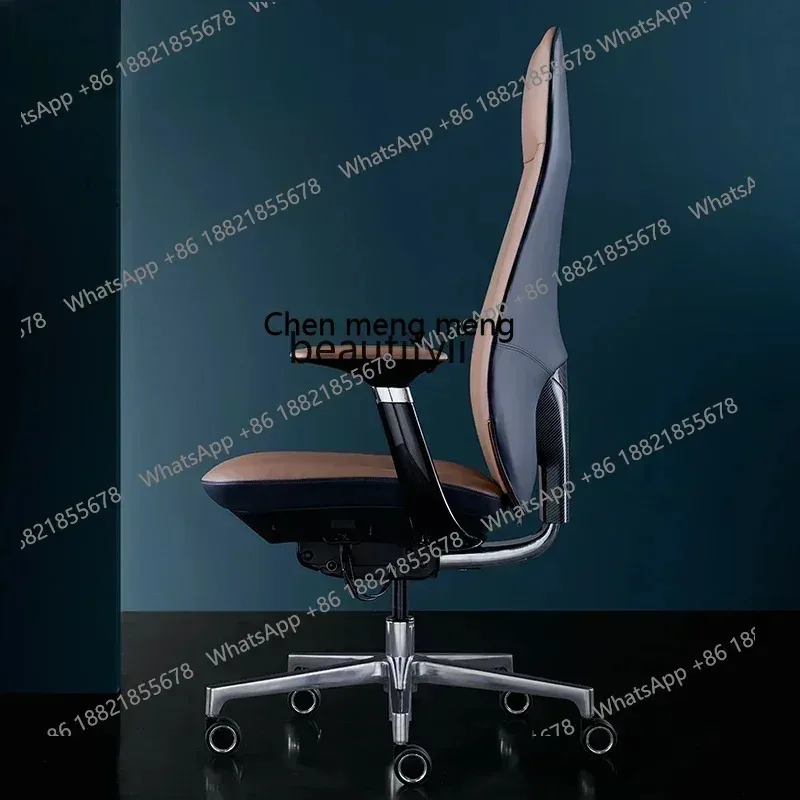 cn8617 LHY New Arrivals Italian light luxury leather boss office, comfortable computer, high-end president, reclining study chai