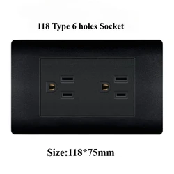 Retro Personality Wall Light Brass Lever Switch 1-4 Gang 2 Way Toggle Switch Black PC Flame Retardant Frosted Panel USB Socket