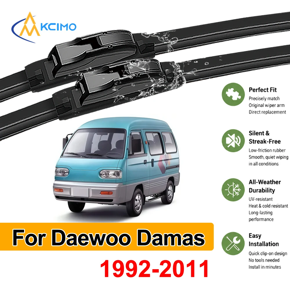 Escobillas limpiaparabrisas, accesorios para coche, para Daewoo Damas/ Labo 1992-2011, limpiaparabrisas delanteros para lluvia y nieve, juego de 2