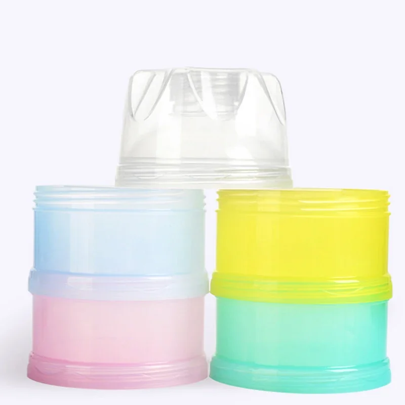 Baby milk powder box portable Twist-Lock Stackable packaging Food Storage box 3/4 layer dust-proof snack storage box for Toddler