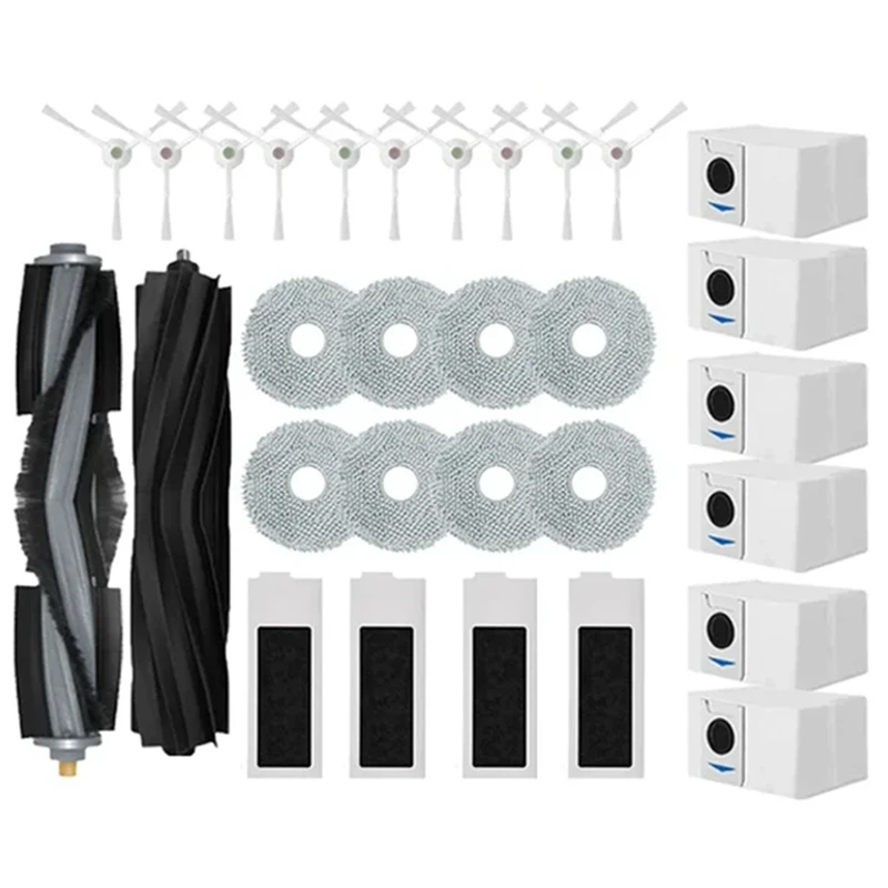 Untuk Ecovacs Deebot T20 OMNI T20e T20 Pro Robot penyedot debu sisi utama sikat pel Filter kantong debu suku cadang pengganti