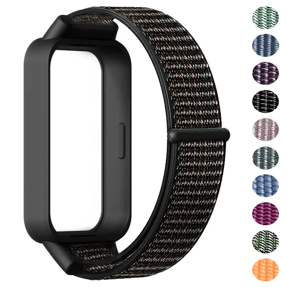 Breathable Nylon Strap for Xiaomi Mi Band 9 Active Sport Bracleet Accessories for Redmi Band 3 Integrated protective sleeve case