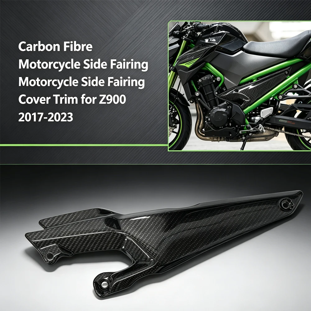 Carbon fiber motorcycle side protector cover for Kawasaki Z900 2017-2023
