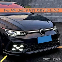 Car Bumper Fog Lamp Grille Cover For VW Volkswagen Golf 8 MK8 GTI R-Line 2021-2024 Fog Lamp Orotective Cover Body Kits