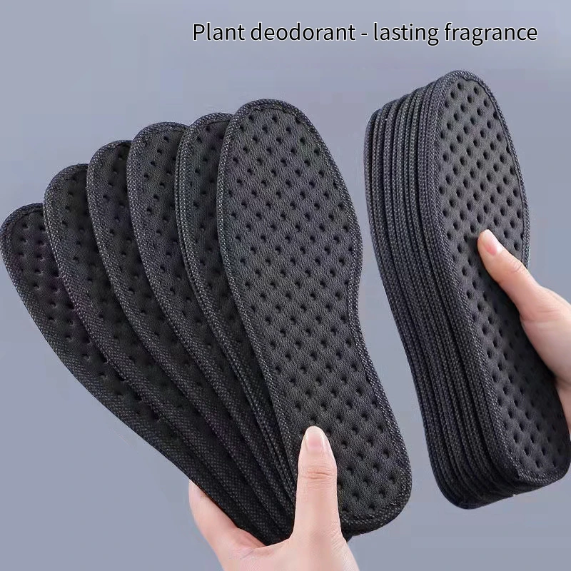 Bamboo Charcoal Antibacterial Insoles for Shoes Plant Deodorant Running Sports Insole Feet Thickened Shock Absorbing Shoe Sole