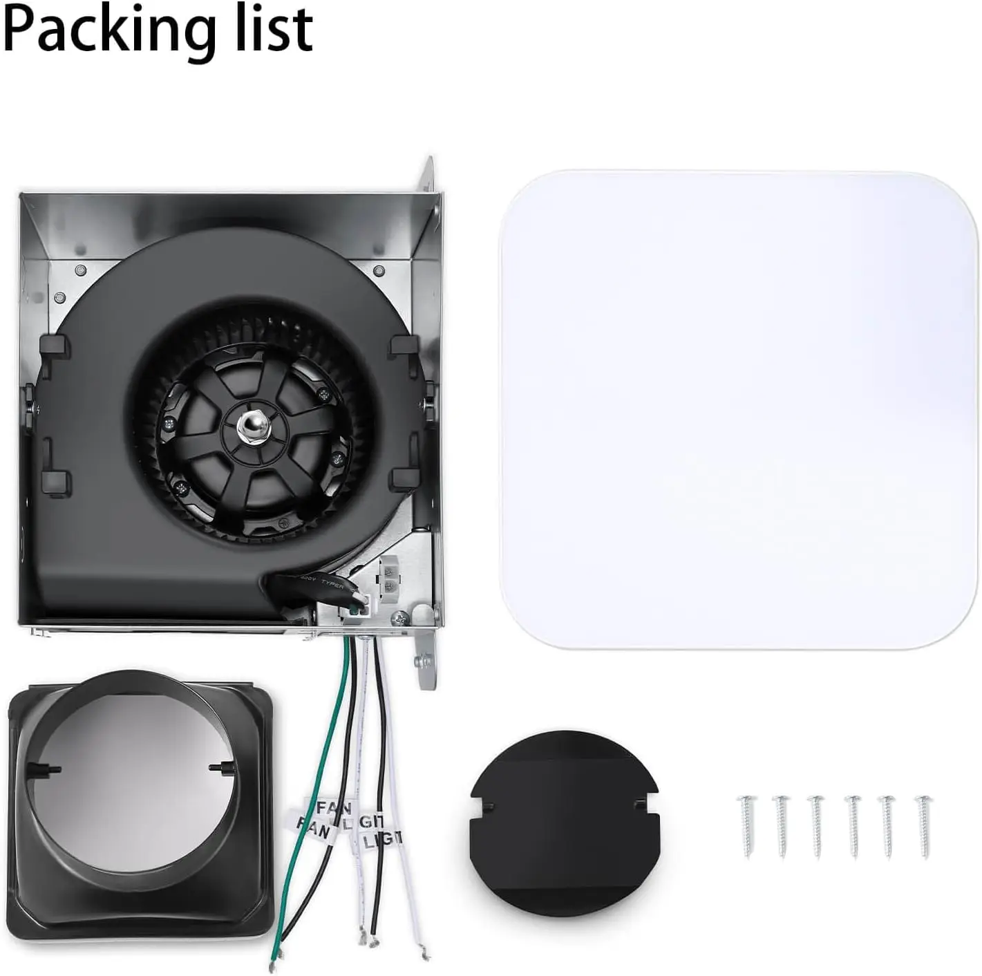 110 CFM Bathroom Exhaust Fan with Light, 3 Color Temperature Switchable (3000K/4000K/5500K), 1000LM LED, Ultra Quiet 2.5 Sones