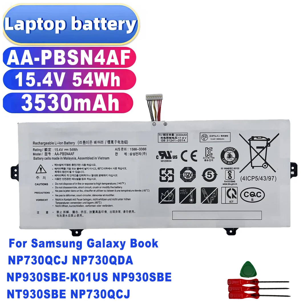 High Quality New Laptop Battery AA-PBSN4AF for Samsung Galaxy Book NP730QCJ NP730QDA NP930SBE-K01US NP930SBE NT930SBE NP730QCJ N