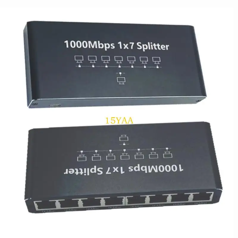 

15YA несколько портов RJ45 Gigabit Ethernet Adapters Splitter Specters 1000 Мбит / с. Скорость передачи для Cat8 Cat7 Cat6